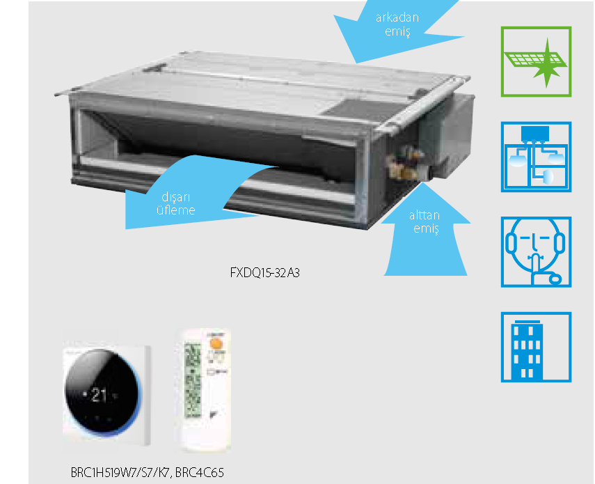 FXDQ-A3 İnce gizli tavan tipi ünite