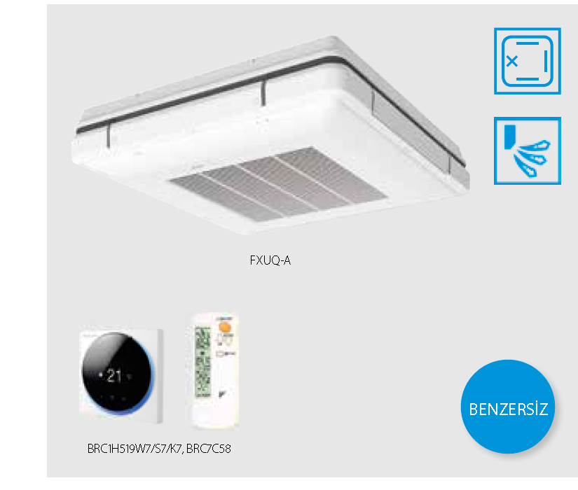 FXUQ-A 4 yöne üflemeli tavan asılı tip ünite